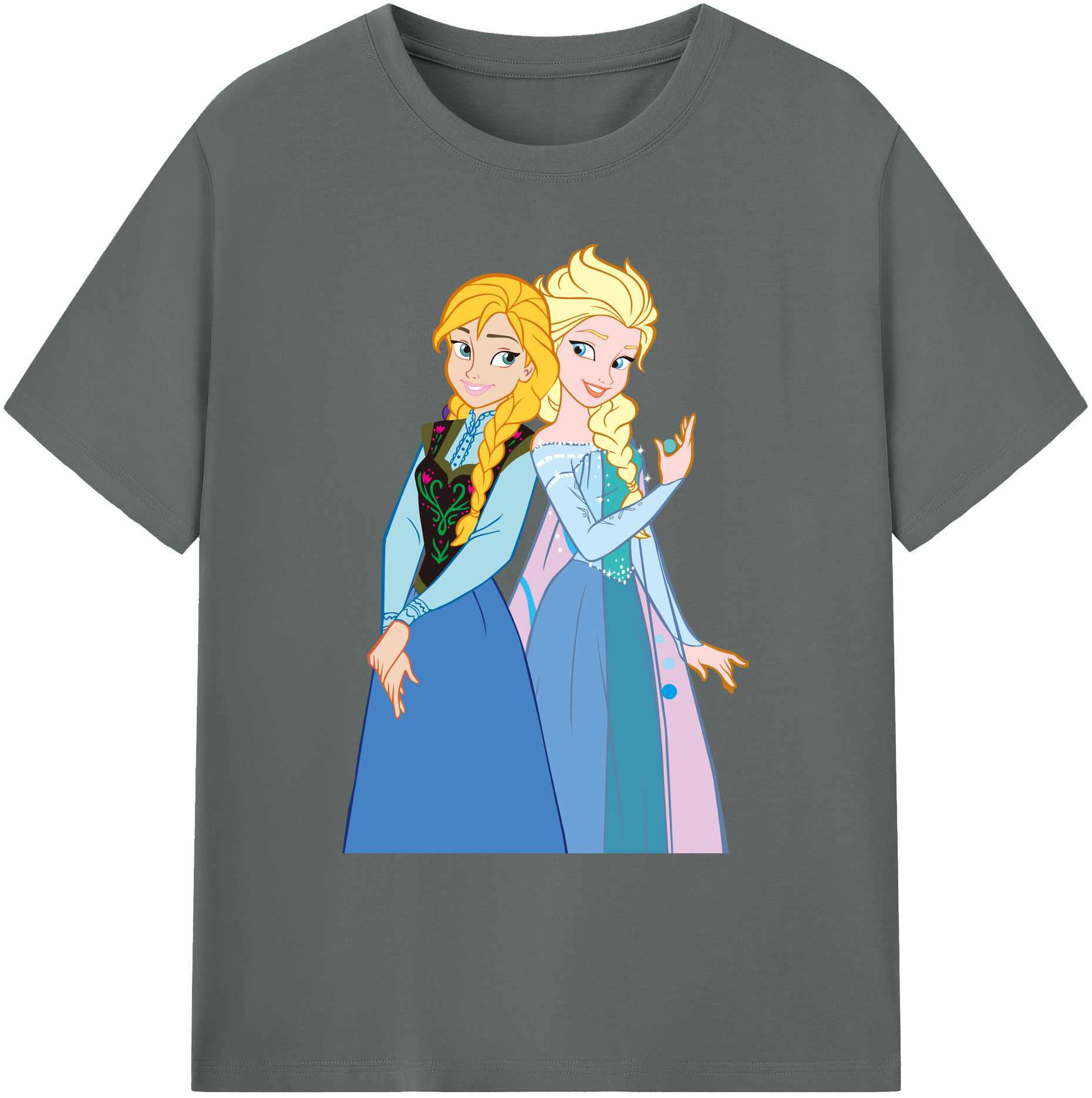 （画像用） アナと雪の女王 アンナ エルサ Frozen Anna Elsa 綿100％ メンズ半袖Tシャツ｜肌触りやわらか＆通気性